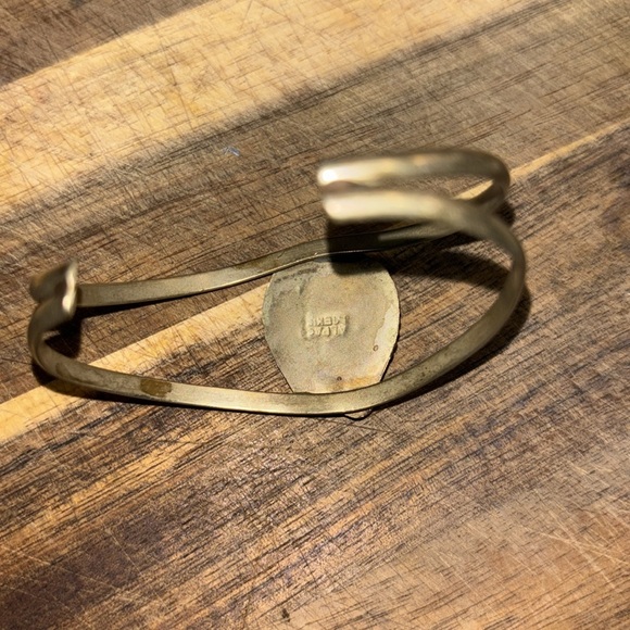 Signed Alpaca Mexico Abalone Shell Sterling Silver open cuff bracelet - Picture 3 of 3